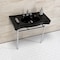 Fauceture 36" Ceramic Console Sink with Stainless Steel Legs, Black/Polished Chrome VPB28140W81K - alternate 2